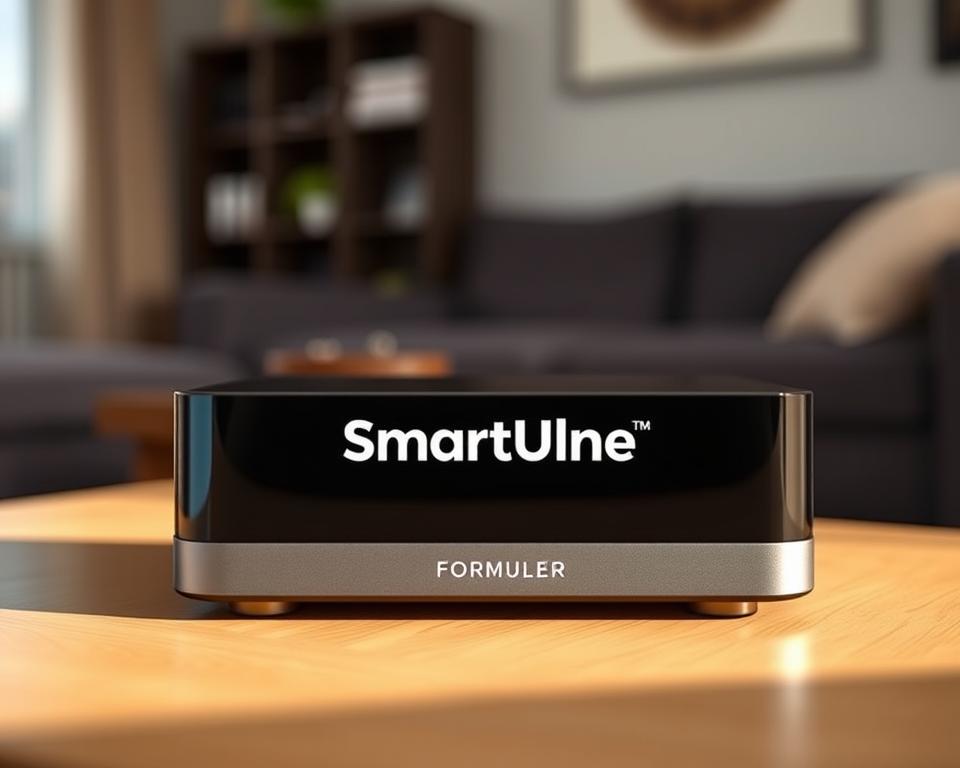 A sleek and modern Formuler set-top box prominently displayed, its front panel showcasing the "SmartOne IPTV" branding. The box is placed on a minimalist, wood-grain surface, bathed in warm, soft lighting that accentuates its clean lines and glossy finish. In the background, a blurred, cozy living room scene suggests the natural home environment where this device would be integrated. The composition highlights the Formuler box as the focal point, conveying a sense of refinement and technological sophistication suitable for the "Utilisation de SmartOne IPTV sur Formuler" section of the article. A sleek and modern Formuler set-top box prominently displayed, its front panel showcasing the "SmartOne IPTV" branding. The box is placed on a minimalist, wood-grain surface, bathed in warm, soft lighting that accentuates its clean lines and glossy finish. In the background, a blurred, cozy living room scene suggests the natural home environment where this device would be integrated. The composition highlights the Formuler box as the focal point, conveying a sense of refinement and technological sophistication suitable for the "Utilisation de SmartOne IPTV sur Formuler" section of the article.